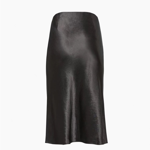 Aritzia Skirts Aritzia Black Satin Slip Midi Skirt In Size Poshmark